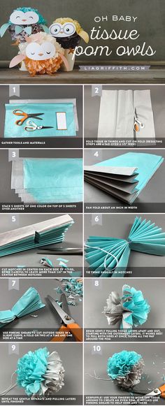 instructions for how to make tissue paper flowers