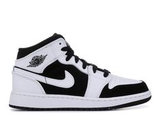 Air Jordan 1 Mid (gs) "White" - Air Jordan - 554725 113 - white/white-black | Flight Club Air Jordan 1 Mid White, Jordan Shoes For Men, Jordan One, Air Jordan 1 Mid Gs, Buy Sneakers, Flight Club, Shoes Outfit Fashion, High Heel Sneakers, Fresh Shoes