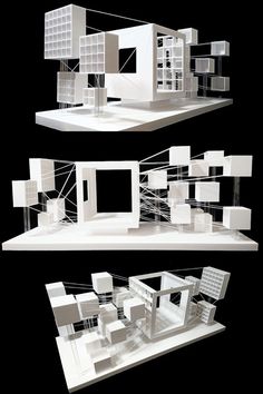 three different views of an architectural model