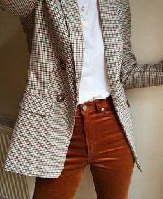 Look Winter, Pijamas Women, Blazer Outfit, Mode Casual, Fashion 101, Business Outfit, Plaid Blazer