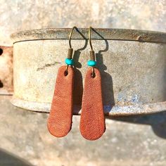 Warm Cinnamon Is Classic Color Paired With Turquoise Gives A Relaxed Southwestern Feel Take A Look At Other Styles In My Closet. Get A Pair For Your Favorite Friend Or Family! Handmade By Me With Real Genuine Furniture Grade Leather, In The Foothills Of Nc. This Is A Boutique Favorite . I Have 2 Different Bracelet Options That Match These Earrings. Bundles And Offers Accepted Favorite Friend, Turquoise Jewelry Earrings, Turquoise Earring, Winter Projects, Boho Turquoise, Southwestern Boho, Turquoise Boho, Color Pairing, Cricut Maker