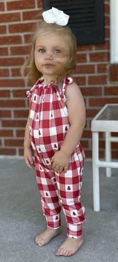 Your littles will LOVE their LoveJadeRuby rompers. They are so comfy and soft! Easy slip on style with fully adjustable neckline allows for multiple season wear time. This jumpsuit romper is such a cute outfit for spring and summer and transitions nicely into the fall/winter months by layering long sleeves underneath! I can make matching hair accessories to this romper, just send me a message if you're interested! Christmas Jumpsuit, Outfit For Spring, Baby Coming Home Outfit, Layered Long Sleeve, Girl Christmas, Baby Coming, Holiday Outfit, Coming Home Outfit