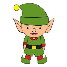 an elf is standing with his hands in his pockets and wearing green pants, red shoes and