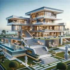 this is an artist's rendering of a modern mansion in palm beach, florida