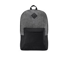 With modern touches like a laptop sleeve and office organizer this backpack still has that retro flair but with an updated look and functionality. 600 denier polyester canvas Large main compartment Suspended padded laptop sleeve Padded shoulder straps Front office organization Front zippered pocket Faux leather diamond patch Laptop sleeve dimensions: 11.25 h x 11.5 w x 1 d; fits most 15 laptops Dimensions: 17.75 h x 12.25 w x 5.25 d; Approx. 1 141 cubic inchesNote: Bags not intended for use by c Casual Black Laptop Bag For Back To School, Casual Black Backpack With Laptop Sleeve, Black Canvas Backpack For Back To School, Black Functional Backpack With Laptop Sleeve, Functional Black Backpack With Laptop Sleeve, Black Canvas Casual Laptop Bag, Black Rectangular Canvas Backpack, Black Canvas Backpack With Zipper Pocket, Black School Backpack With Laptop Sleeve