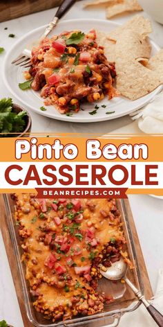 this pinto bean casserole is loaded with ground beef, beans and cheese