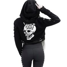 Gothic Crop Top, Gothic Hoodies, Gothic Tank Tops, Egirl Clothes, Cheap Hoodies, Gothic Outfits, Loose Shorts, Grunge Style, I Don't Care