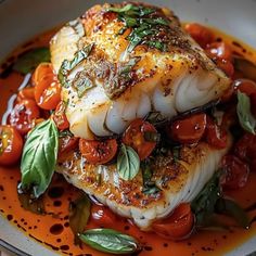 Pan-Seared Mediterranean Cod Tucci Recipes, Mediterranean Cod, Seared Cod, Grilled Cod, Seared Fish, Fish Dinner Recipes, Tomato Basil Sauce