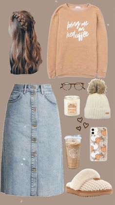 Christian Outfits, Jean Skirt Outfits, Outfit Trends, Style Trends, Summer Outfit, Skirt, Coffee