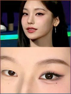 kpop itzy yeji inspired eye makeup look Bigger Eyes Makeup Asian, Siren Eyes Makeup Monolid, Makeup For Asian Eyes Monolid, Soft Monolid Makeup, Monolid Smokey Eye Asian Makeup, Monolid Glitter Eye Makeup, Eyeshadow Monolid Asian Makeup, Makeup Looks Monolid Eyes, Simple Monolid Eye Makeup