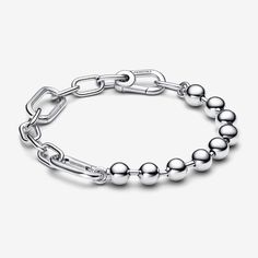 Pandora ME Metal Bead & Link Chain Bracelet Hand Hart, Pandora Me, Pandora Armband, Bracelet Couple, Charms Pandora, Bracelet Pandora, Metal Bead, Link Chain Bracelet, Mesh Bracelet