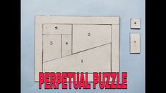 a piece of paper with the words perpetual puzzle in red and black on it