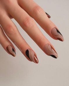 Luxury Nail for luxury women Black Brown Nails, Brown Black Nails, Soft Brown Nails, Suede Nails, Brown And Black Nails, Black And Brown Nails, Rubber Gel Nails, Rubber Nails, Nail Art Matte