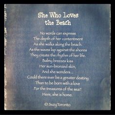 the poem she who loves the beach is written in white ink