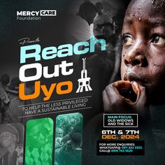 a poster for the campaign reach out uyo, with an image of a child