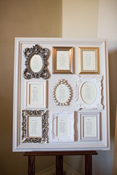 a white frame with many different frames on it