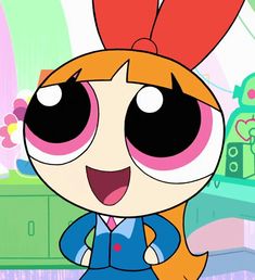 the powerpuff girls cartoon character with big eyes