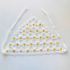 Cottagecore Crochet Daisy Hair Bandana Triangle Hair Scarf, Crochet Cottagecore, Cottagecore Crochet, Hair Bandana, Daisy Crochet, Triangle Hair, Daisy Hair, Crochet Bandana, Crochet Daisy