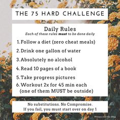 75 Hard Challenge, 75 Hard, Lose Belly Fat Workout, Weights Workout, Workout Challenge, Lose Belly Fat, Get Fit, Health And Wellness, Healthy Eating