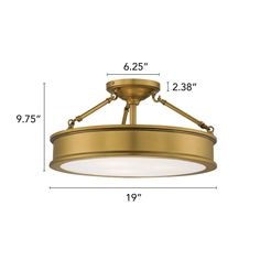 an image of a ceiling light with measurements