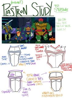 an image of the teenage turtles in their underwears and with instructions to draw them