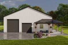 this is an artist's rendering of a two car garage