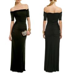 Badgley Mischka Belle Of The Ball Gown Maxi Dress In Black Size 6 You'll Be The Center Of Attention At Any Formal Affair In This Stunning Badgley Mishka Gown. With An Off The Shoulder Neckline And Ruched Bodice, This Style Is Sure To Flatter. Black Jersey. Off The Shoulder Neckline. Sleeves. Ruched Bodice. Hook-And-Eye Closure. Zipper Closure. Colors May Vary In Different Photos/Lighting, Etc. Please Kindly Note That Sales Are Final - No Returns, Exchanges, Or Cancellations. In Pre-Owned Conditi Different Photos, Badgley Mischka Dress, Maxi Gown Dress, Black Jersey, Ruched Bodice, Badgley Mischka, Ball Gown, Ball Gowns, Off The Shoulder