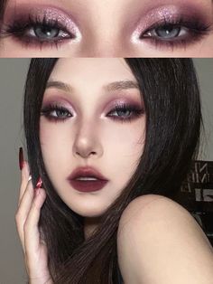 Smoky Eyeshadow Black, Gothic Makeup Tutorial, Black Makeup Looks, Eyeshadow Black, Smoky Eyeshadow, Vampire Makeup, Purple Eye Makeup, Cute Eye Makeup, Swag Makeup