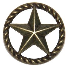 an antique bronze star with braided edges in a circle on a white background photo