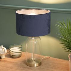 a lamp that is on top of a table