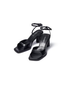 Editor's Notes COAGMENT presents stylish footwear that is perfect for various occasions as fashionable accessories.- Size adjustable buckle strap on the instep- Square shaped toe line- Rounded triangle shaped heels- Comfortable to wear Measurements(in.)- Size: KR 220MM ~ KR 260MM (35 - 39)- Heel Height: 2.76 in.*Fit true to size Composition & Care- Upper: Cowhide / Lining: Pig Skin / Insole: Latex / Outsole: Leather- Natural leather may have fine scratches and wrinkles- Bright Evening High Heels With Adjustable Strap, Sleek Open Heel Buckle Closure Heels, Leather Block Heels With Buckle Closure For Evening, Chic Heels With Buckle Closure And Single Toe Strap, Chic Heels With Adjustable Ankle Strap, Modern Evening Heels With Adjustable Strap, Formal Heels With Adjustable Strap And Open Heel, Formal Open Heel Shoes With Adjustable Strap, Evening High Heel Sandals With Adjustable Strap