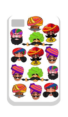 an iphone case with many different hats on it