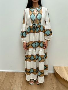 Women Elegant Dresses, Stylish Retro Greek Goddess Pattern Print Dress Chic V-neck Printed Kaftan, White Printed V-neck Kaftan, Multicolor Printed V-neck Kaftan, Bohemian Multicolor Print V-neck Kaftan, Vestidos Retro, Bohemian V-neck Maxi Dress With Abstract Print, Greek Goddess, Elegant Dresses, Print Dress