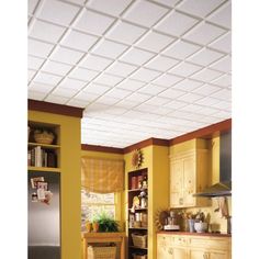 00042369022583_08080039_950279333.jpg Mcm Ceiling, Drop Ceiling Panels, Ceiling Repair, Drop Ceiling Tiles, Armstrong Ceiling, Decorative Ceiling Tile, Floral Circle, Drop Ceiling, Basement Reno