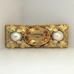 Arts And Crafts Storage, Easy Arts And Crafts, Art And Craft Videos, Art Nouveau Jewelry, Natural Pearl, Deco Jewelry, Pearl Brooch, Antique Diamond