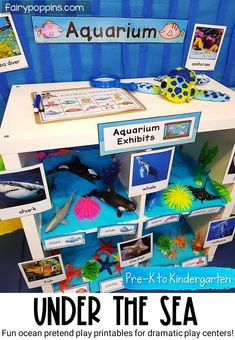 the under the sea display is full of pictures and information to help students learn how to read