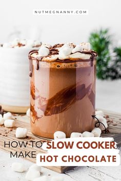 how to make slow cooker hot chocolate with marshmallows on the side