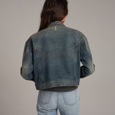 For a limited time, get a free Tyler Tee with your purchase of the Marlie Jean Jacket. Add both to cart and use code MARLIETEE at checkout. The jean jacket is a coveted wardrobe staple we couldn’t do without. With its industrial roots, it has become an iconic element of American fashion, an embodiment of the independence, and freedom that is deeply ingrained in American culture. The Marlie is a twist on tradition, combining details of another American classic, the western denim shirt, to elevate Vintage Rigid Denim Jacket For Fall, Vintage Denim Outerwear For Fall, Fall Denim Blue Rigid Denim Outerwear, Spring Outerwear In Dark Wash Pre-washed, Fall Dark Wash Rigid Denim Outerwear, Medium Wash Rigid Denim Outerwear For Fall, Fall Medium Wash Rigid Denim Outerwear, Distressed Recycled Denim Jacket For Fall, Distressed Recycled Denim Outerwear For Fall