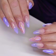 Lavender Nails, Manicure Diy, Fake Nails With Glue, False Nail, Diy Manicure, Nail Manicure, False Nails