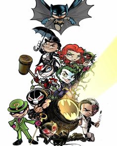 the batman family is depicted in this cartoon