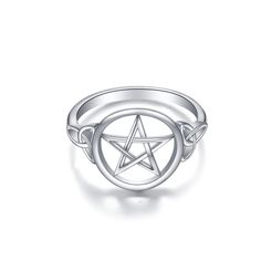 PRICES MAY VARY. In mysticism, the pointed five-pointed pentagram represents "life" and "health". It is used as a magic symbol for praying for happiness, and also as a guardian symbol or a symbol for healing injuries. Size: 9 100% 925 Sterling Silver, Platinum Polished Finished. Won't change color or get dark.Tarnish Resistant, Nickel Free. Free exquisite gift wrap: gift box + silver polishing cloth 
 Harmonyball Jewelry Factory: A famous jewelry brand Four jewelry chain stores in Hongkong. Best Symbol For Healing, Star Witch, Pentacle Jewelry, Witch Ring, Famous Jewelry, Witch Rings, Wrap Gift, Magical Jewelry, Jewelry Chain