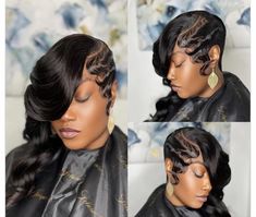 Short Hairstlyes, Short Quick Weave Styles, Short Quick Weave Hairstyles, Quick Weaves, Short Weave Hairstyles, 27 Piece, Short Hair Designs, Mullet Wig, Finger Wave