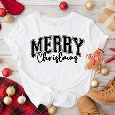 Merry Christmas T-Shirt,Christmas T-Shirt,Cute Winter T-Shirt,Christmas T-Shirt for Women,Holiday T-Shirt,Chirstmas Gift,Family Chritmas Tee **Product Details** We exclusively utilize Bella Canvas and Gildan SoftStyle brands for our printing needs, renowned for their superior quality in the industry. *Bella Canvas - Available in unisex sizes - Weighing 4.2 oz. - Solid colors crafted from 100% Combed Cotton and Ring-Spun Cotton. - Athletic Heather composed of 90% Combed and Ring-Spun Cotton, 10% Cute Christmas Tshirts, Family Matching Holiday T-shirt With Letter Print, Holiday Family Matching T-shirt With Letter Print, Holiday Family Matching Letter Print T-shirt, Family Matching Holiday T-shirts With Letter Print, Family Matching Christmas T-shirt With Letter Print, White Family Matching Christmas T-shirt, Christmas Letter Print T-shirt Gift, Christmas T-shirts