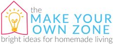 the make your own zone logo with an image of a light bulb on top of it