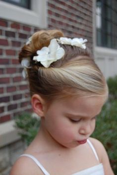 Flower Girl Bun Hairstyles, Childrens Wedding Hair, Kids Updo Hairstyles