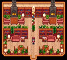 an overhead view of a living room and dining area in the nintendo game animal crossing