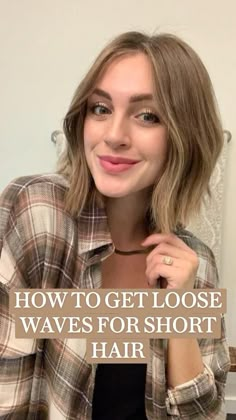 Loose Waves Tutorial, Hair With A Straightener, Waves For Short Hair, Waves Tutorial, Heat Protector, Products I Love, Short Hair Tutorial, Tutorial Video