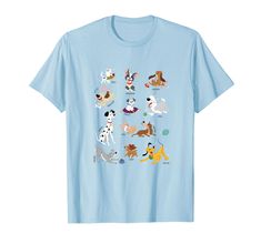 PRICES MAY VARY. Officially Licensed Disney Disney Apparel for Men - Women - Boys and Girls; Disney Multi Franchise T-Shirts; Disney Pets T-Shirts; Disney Pets T-Shirts; Pluto T-Shirts; 101 Dalmatians T-Shirts; Lady and the Tramp T-Shirts; Alice In Wonderland T-Shirts; 22DNMF00023A-001 Lightweight, Classic fit, Double-needle sleeve and bottom hem Disney Apparel, Pets Movie, Group Of Dogs, Girls Disney, Disney Tees, 101 Dalmatians, Disney Disney, Lady And The Tramp, Classic Disney