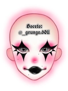 Boceto by @_grunge.d0ll on Ig 🖤 maquillaje payasito Punk 🤘🩷 Punk Clown, Creepy Clown Makeup, Goth Eye Makeup, Creepy Makeup, Vampire Bride, Makeup Drawing, Halloween Makeup Pretty