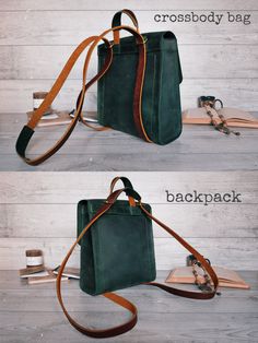 "🧡Leather convertible backpack🧡 Universal bag: can be worn as a backpack or as a crossbody bag! This backpack is made just for you, with time it will tell your personal story and life experience, that will be reflected on its leather. Thats why it's unique and will look great on you anywhere and anytime. Perfect for work, travel, or an everyday carry-all. Also, the backpack is a perfect gift 🎁 for any occasion, that will serve its owner for a very long time, recalling the feelings with which Minimal Backpack, Elegant Backpacks, Leather Backpack Women, Small Leather Backpack, Convertible Backpack Purse, Mini Backpack Purse, Diy Backpack, Leather Laptop Backpack, Backpack Pattern